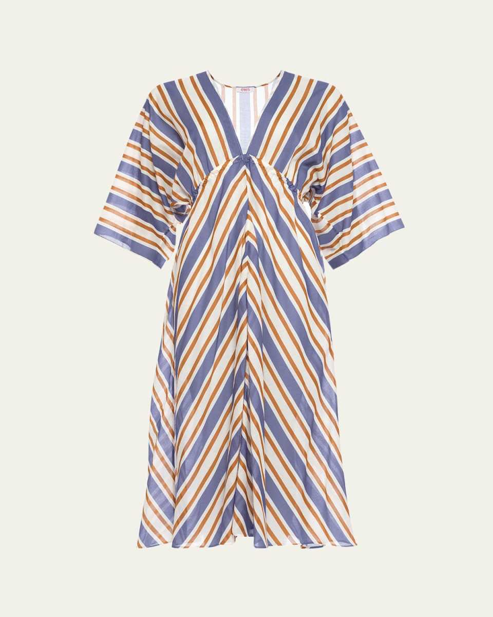 Summer Striped Maxi Dress Coverup